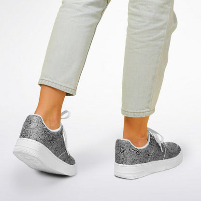 Geometric Grey Core Low Shoes – Unisex Grey-White Sneakers | Minimalist Design | Everyday Streetwear Essentials
