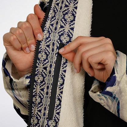 Clear Smoke Cymatic Zip Cloak – Sleek, Futuristic & Ultra-Cozy Longline Jacket