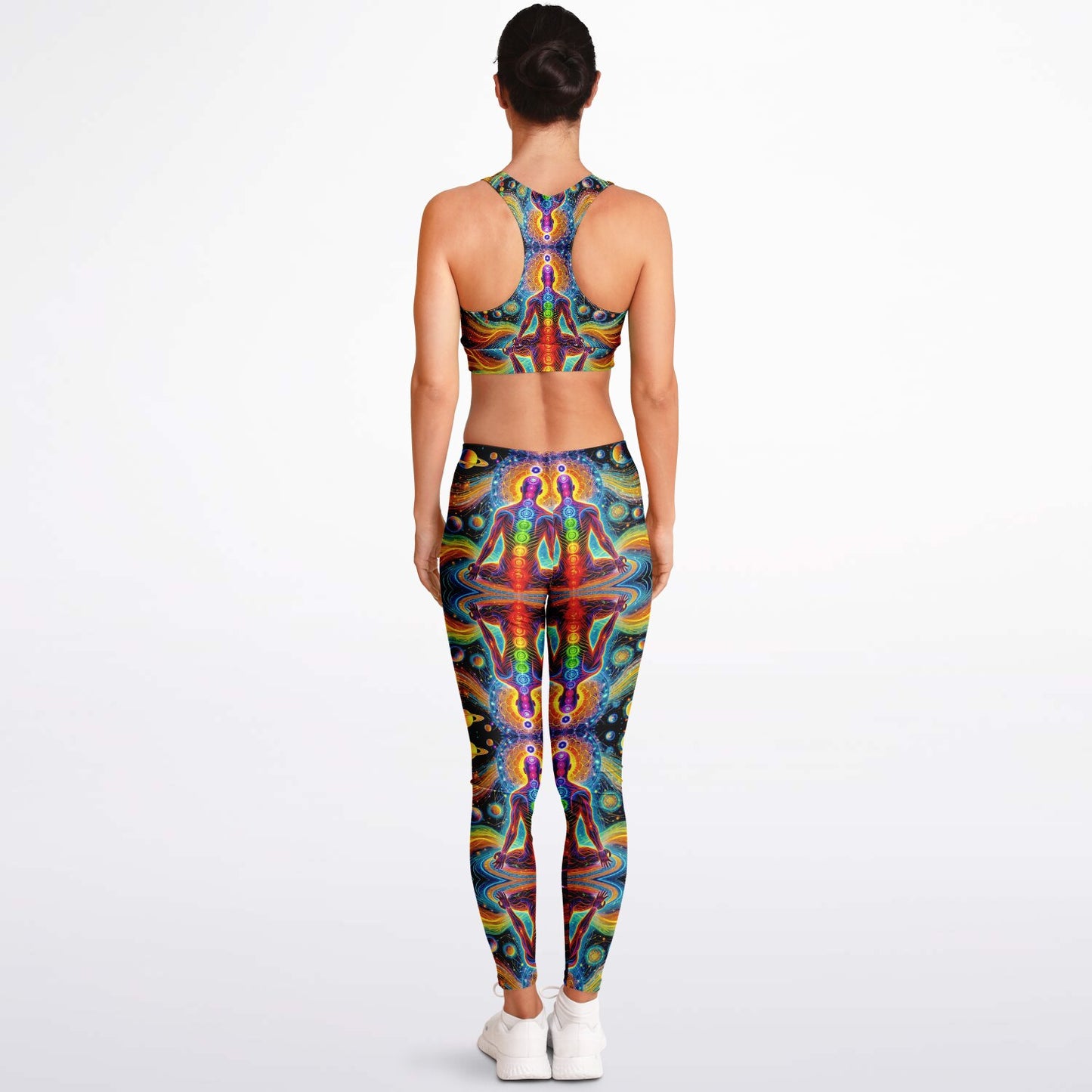 Cosmic Chakras Padded Sports Bra & Leggings - All Over Print (AOP) Yoga & Fitness Wear