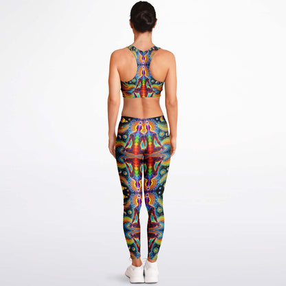 Cosmic Chakras Padded Sports Bra & Leggings - All Over Print (AOP) Yoga & Fitness Wear