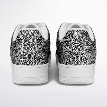 Geometric Grey Core Low Shoes – Unisex Grey-White Sneakers | Minimalist Design | Everyday Streetwear Essentials