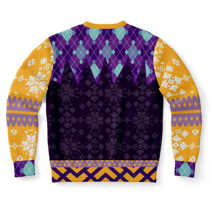 Spiritual Crystal Ball Sweatshirt – Mystical Aesthetic Jumper with Purple Hands, Celestial Snowflakes & Funny Quote