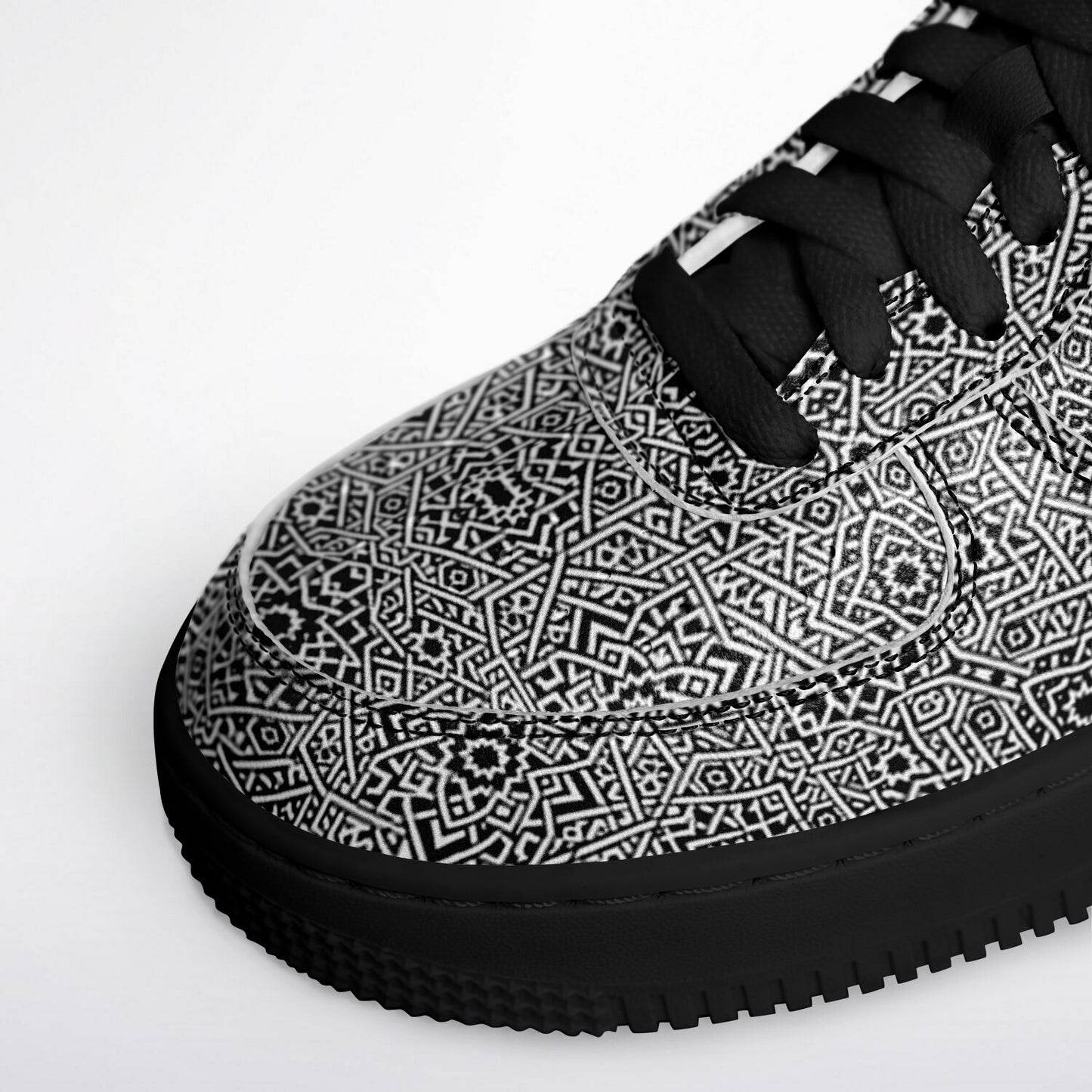 Geometric Grey Core Low Shoes – Unisex Black-Base Sneakers | Bold Contrast | Durable Streetwear-Ready Footwear