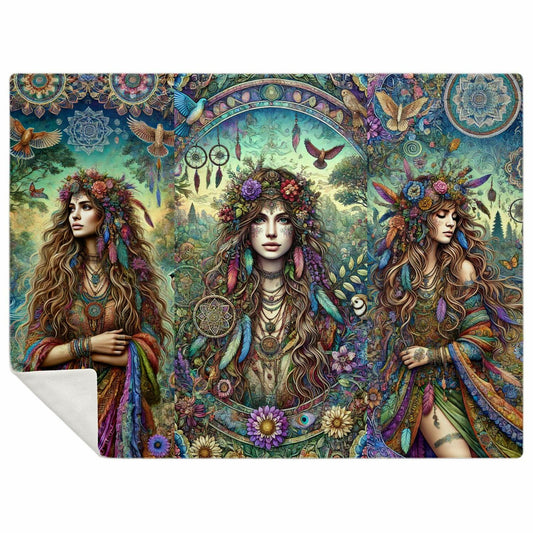 Trinity Goddess Ultra-Soft Premium Microfleece Blanket – Spiritual All-Over Print Throw