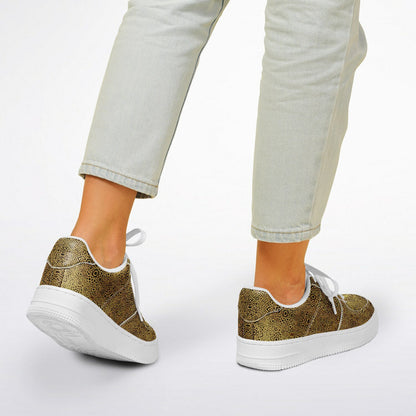 Geometric Gold Core Low Shoes – Unisex Custom Sneakers | Geometric Gold Pattern | Stylish Streetwear & Outerwear