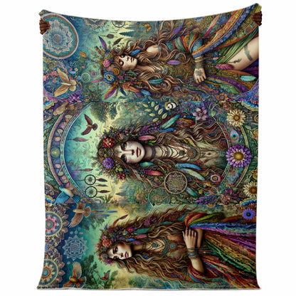 Trinity Goddess Ultra-Soft Premium Microfleece Blanket – Spiritual All-Over Print Throw