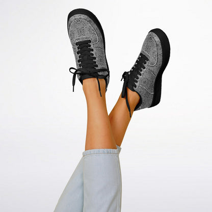 Geometric Grey Core Low Shoes – Unisex Black-Base Sneakers | Bold Contrast | Durable Streetwear-Ready Footwear