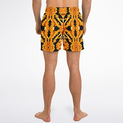 Gold Cymatic Men’s Luxurious, Swim Shorts –  Bold & Bright, Performance-Driven Swimwear