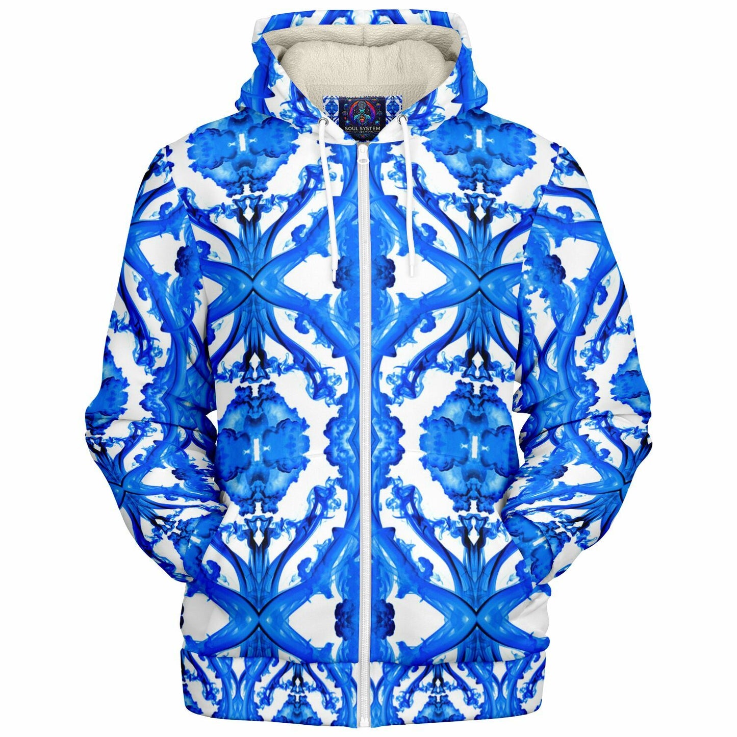 Cymatic Ocean Microfleece Zip Hoodie – Cozy, Warm & Stylish All-Over Print Jacket