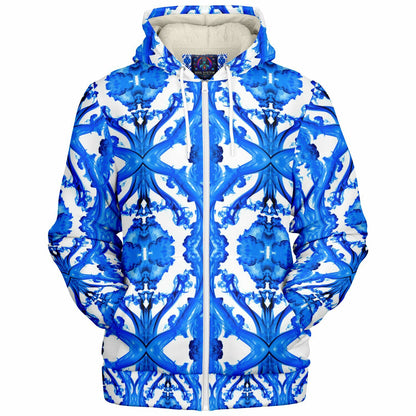 Cymatic Ocean Microfleece Zip Hoodie – Cozy, Warm & Stylish All-Over Print Jacket