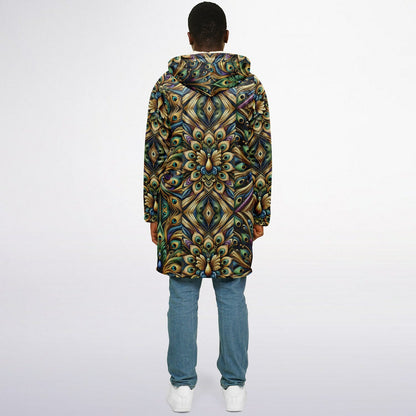Royal Peacock Pattern, Comfy Zipper Cloak - AOP