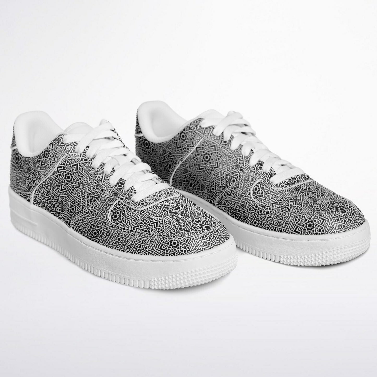 Geometric Grey Core Low Shoes – Unisex Grey-White Sneakers | Minimalist Design | Everyday Streetwear Essentials