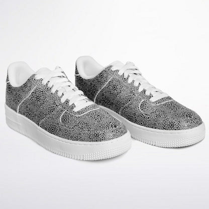Geometric Grey Core Low Shoes – Unisex Grey-White Sneakers | Minimalist Design | Everyday Streetwear Essentials