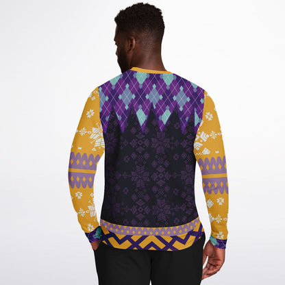 Spiritual Crystal Ball Sweatshirt – Mystical Aesthetic Jumper with Purple Hands, Celestial Snowflakes & Funny Quote