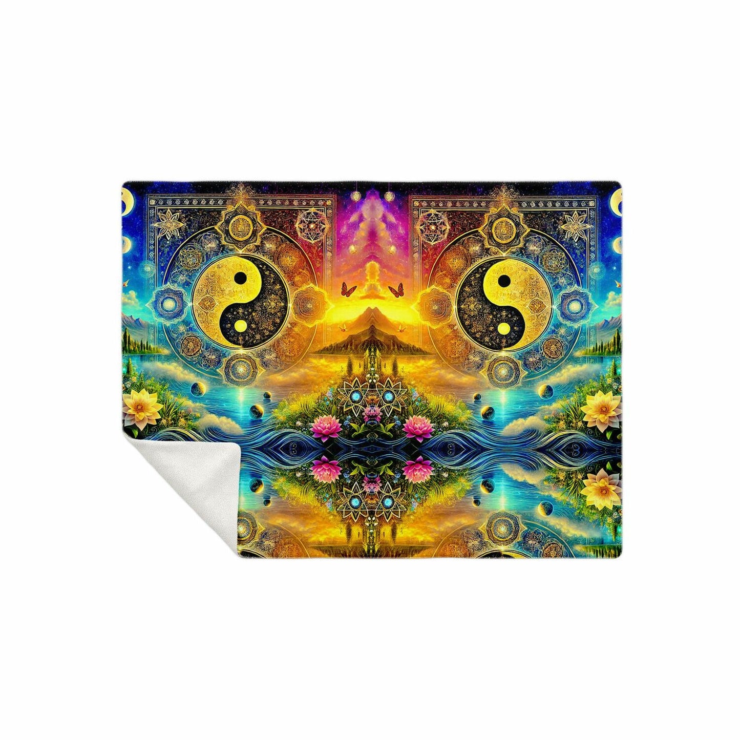 Harmony of Yin & Yang – Premium Microfleece Blanket (All-Over Print)