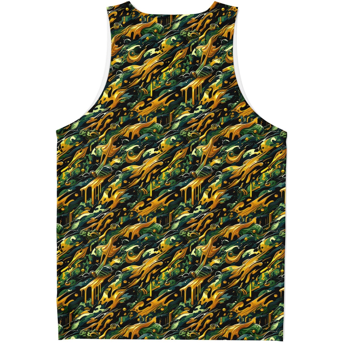 Gold Drip Camouflage Tank Top – Bold Streetwear Camo Tank for Men & Women (AOP)