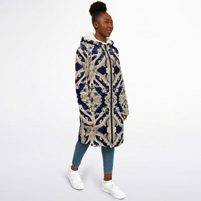 Clear Smoke Cymatic Zip Cloak – Sleek, Futuristic & Ultra-Cozy Longline Jacket