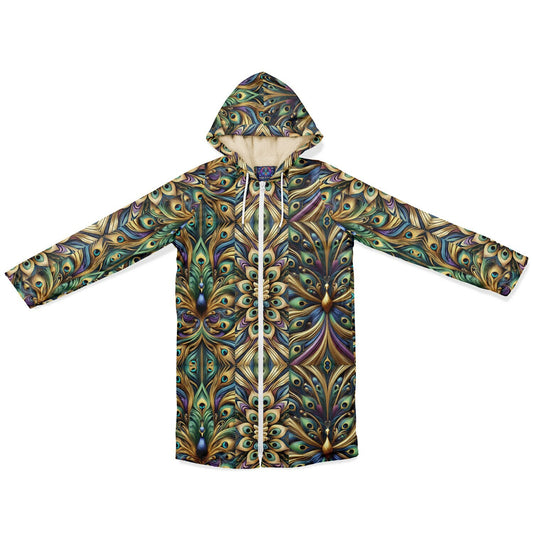 Royal Peacock Pattern, Comfy Zipper Cloak - AOP