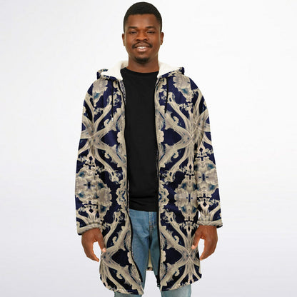 Clear Smoke Cymatic Zip Cloak – Sleek, Futuristic & Ultra-Cozy Longline Jacket