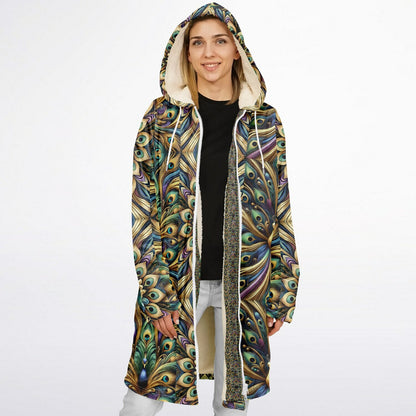 Royal Peacock Pattern, Comfy Zipper Cloak - AOP