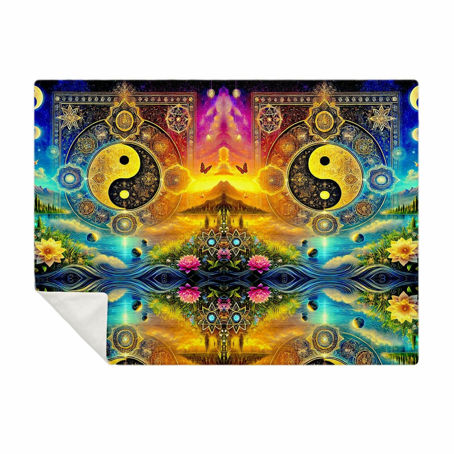 Harmony of Yin & Yang – Premium Microfleece Blanket (All-Over Print)