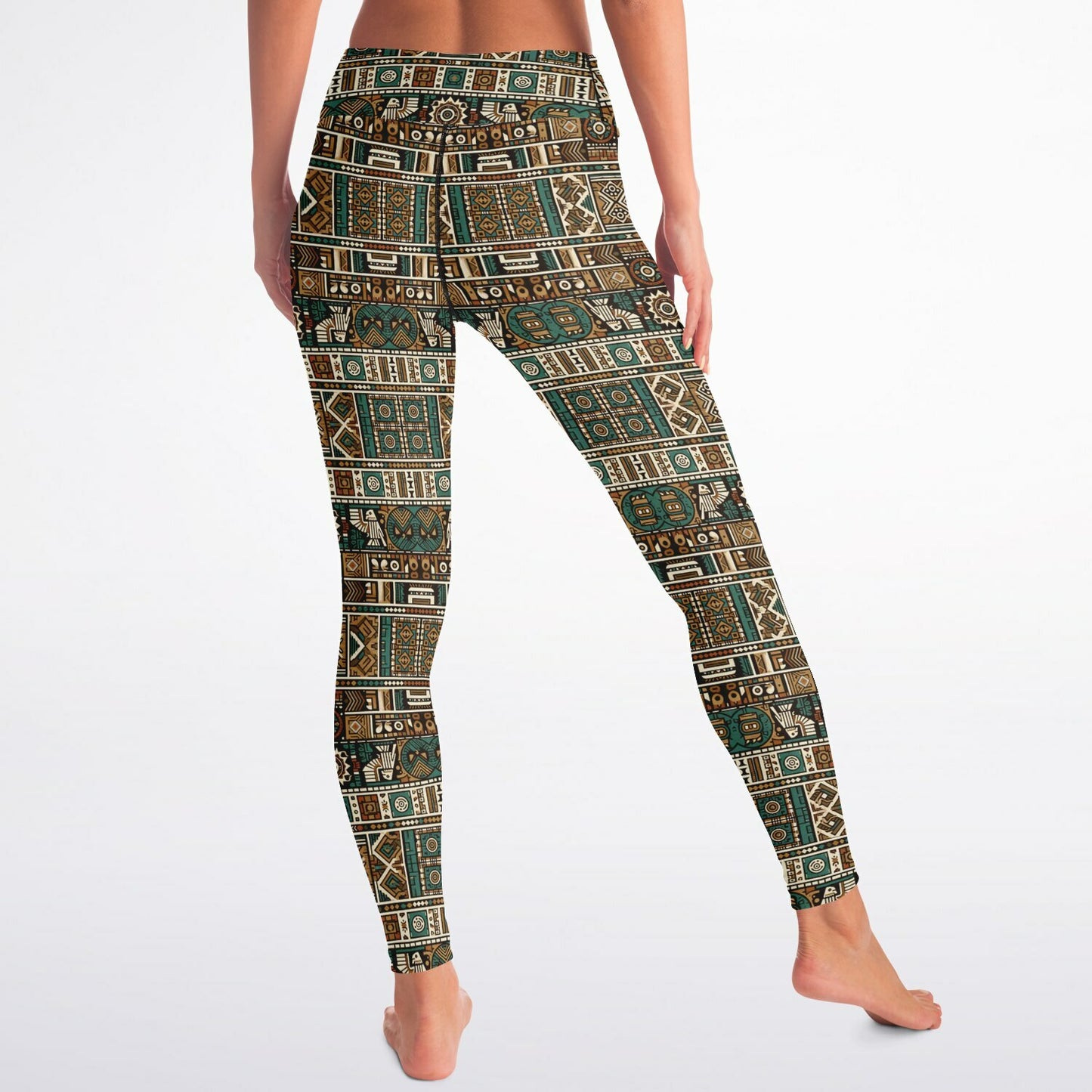 Aztec Tribal All-Over Print Yoga Leggings – Boho Fitness & Activewear