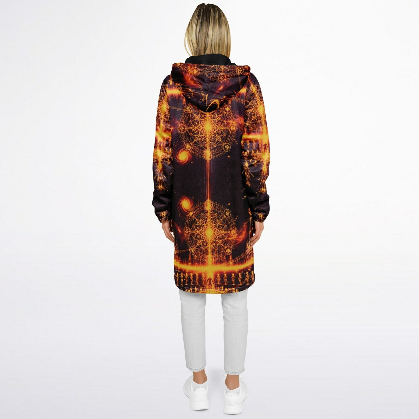 Ethereal Light Being Zipper Cloak – Spiritual Streetwear Hoodie by Soul System | Mystical Mindfulness Cloak