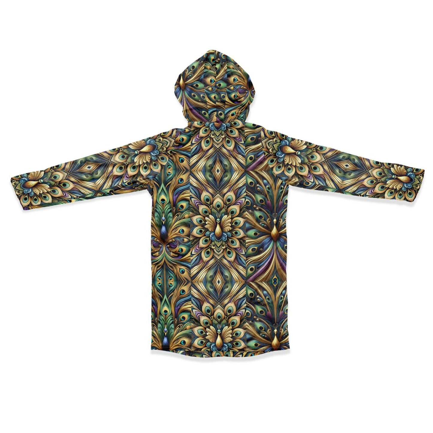 Royal Peacock Pattern, Comfy Zipper Cloak - AOP