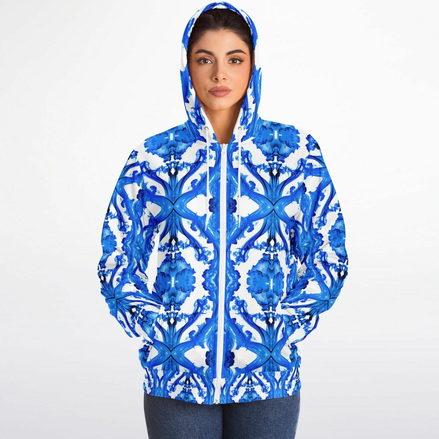 Cymatic Ocean Microfleece Zip Hoodie – Cozy, Warm & Stylish All-Over Print Jacket