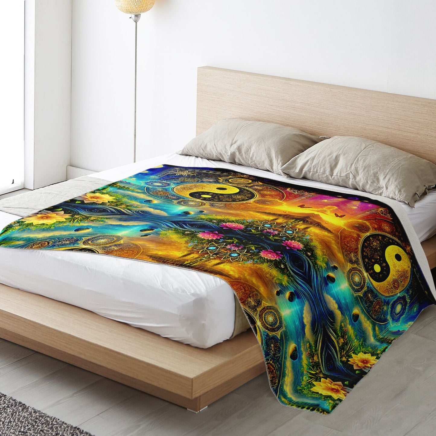 Harmony of Yin & Yang – Premium Microfleece Blanket (All-Over Print)
