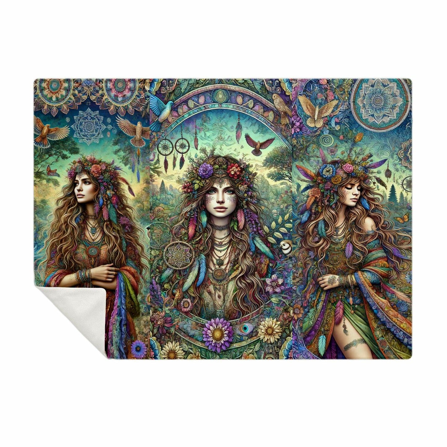 Trinity Goddess Ultra-Soft Premium Microfleece Blanket – Spiritual All-Over Print Throw