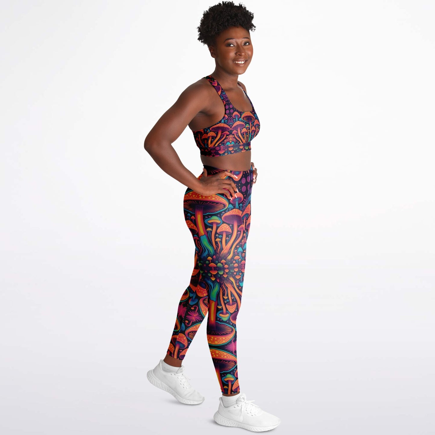 Magic Mushroom Padded Sports Bra & Leggings - All Over Print (AOP) Active & Fitness Wear