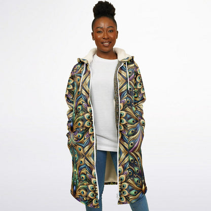 Royal Peacock Pattern, Comfy Zipper Cloak - AOP
