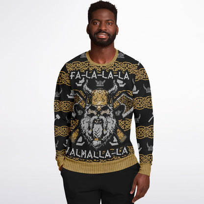 Viking Valhalla Sweatshirt – Norse Gods & Runes Design, Nordic Warrior Jumper, Mythology Gift