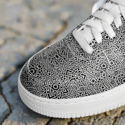 Geometric Grey Core Low Shoes – Unisex Grey-White Sneakers | Minimalist Design | Everyday Streetwear Essentials