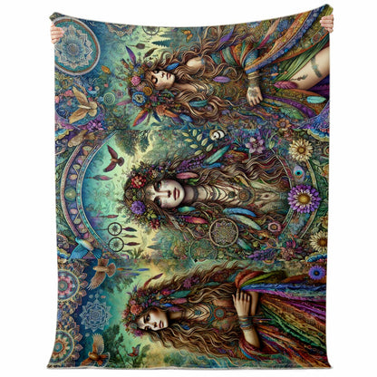 Trinity Goddess Ultra-Soft Premium Microfleece Blanket – Spiritual All-Over Print Throw