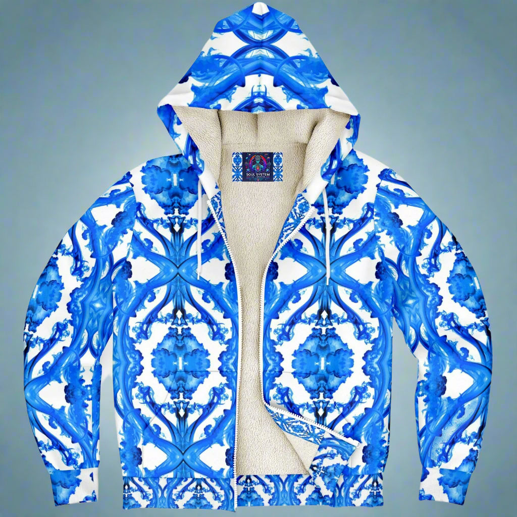 Cymatic Ocean Microfleece Zip Hoodie – Cozy, Warm & Stylish All-Over Print Jacket