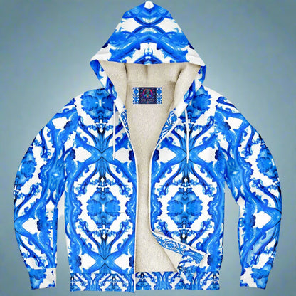 Cymatic Ocean Microfleece Zip Hoodie – Cozy, Warm & Stylish All-Over Print Jacket