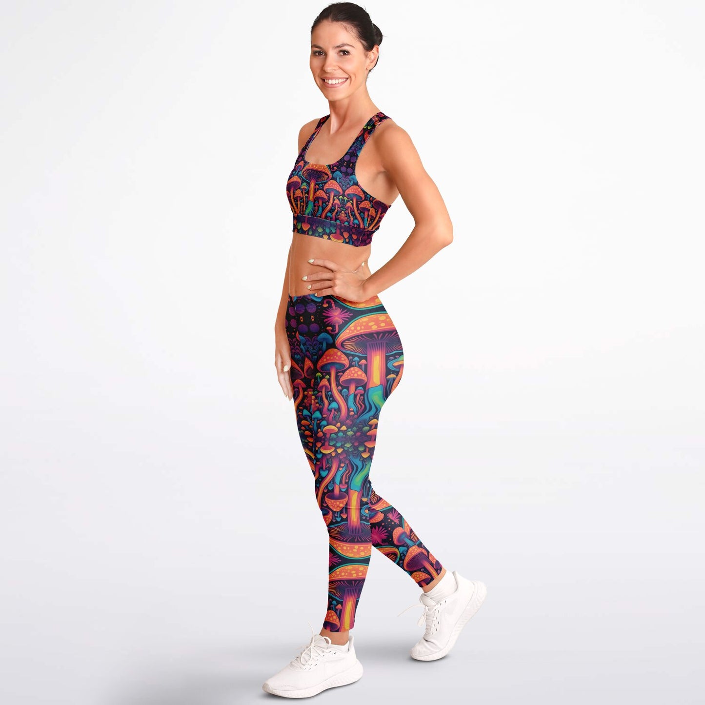 Magic Mushroom Padded Sports Bra & Leggings - All Over Print (AOP) Active & Fitness Wear