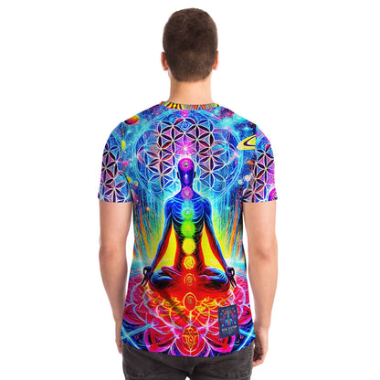 Flower of Life Chakras T-Shirt AOP – Unisex Essential Tee