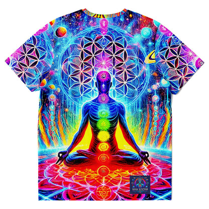 Flower of Life Chakras T-Shirt AOP – Unisex Essential Tee