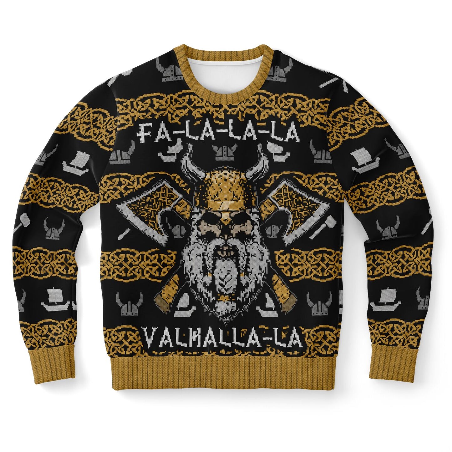 Viking Valhalla Sweatshirt – Norse Gods & Runes Design, Nordic Warrior Jumper, Mythology Gift