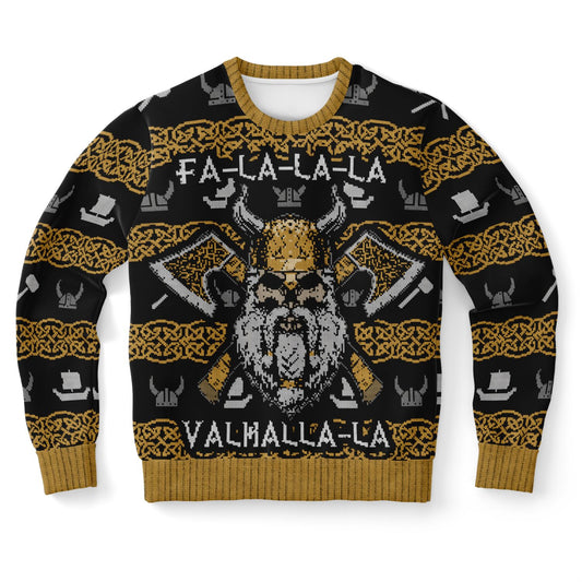 Viking Valhalla Sweatshirt – Norse Gods & Runes Design, Nordic Warrior Jumper, Mythology Gift