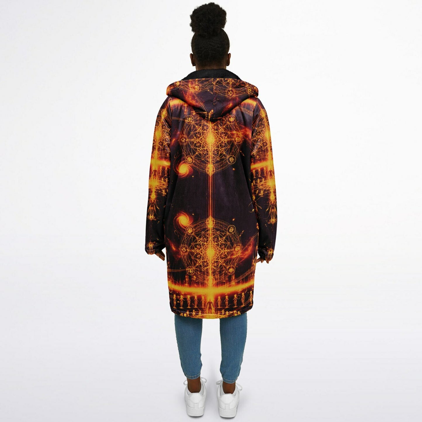 Ethereal Light Being Zipper Cloak – Spiritual Streetwear Hoodie by Soul System | Mystical Mindfulness Cloak