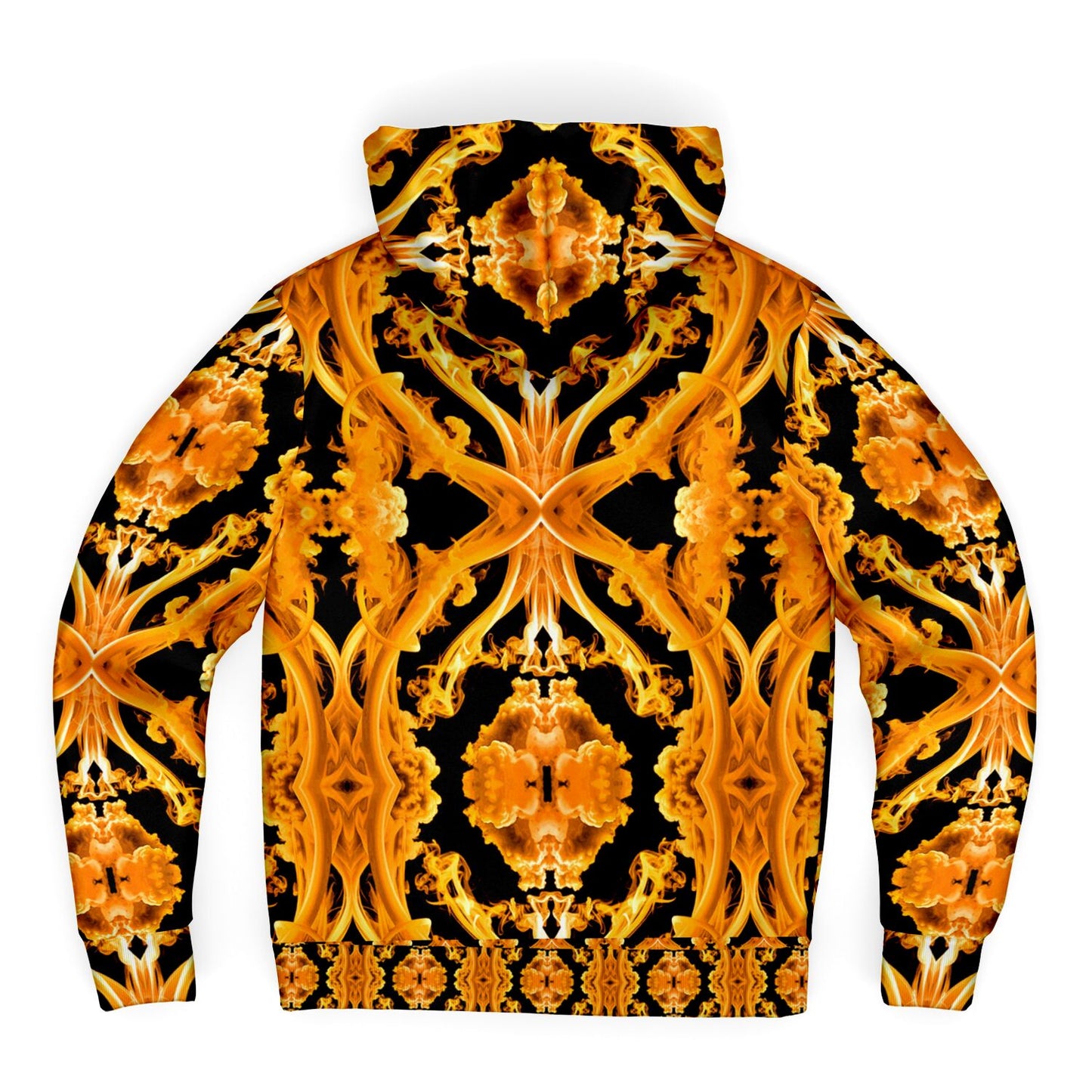 Golden Cymatic, Microfleece Zip Hoodie – Luxuriously Warm & Stylish All-Over Print Jacket