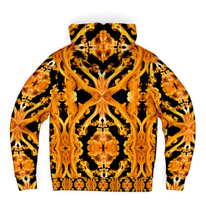 Golden Cymatic, Microfleece Zip Hoodie – Luxuriously Warm & Stylish All-Over Print Jacket