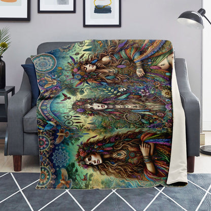 Trinity Goddess Ultra-Soft Premium Microfleece Blanket – Spiritual All-Over Print Throw