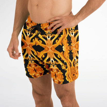 Gold Cymatic Men’s Luxurious, Swim Shorts –  Bold & Bright, Performance-Driven Swimwear