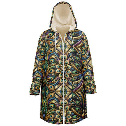 Royal Peacock Pattern, Comfy Zipper Cloak - AOP