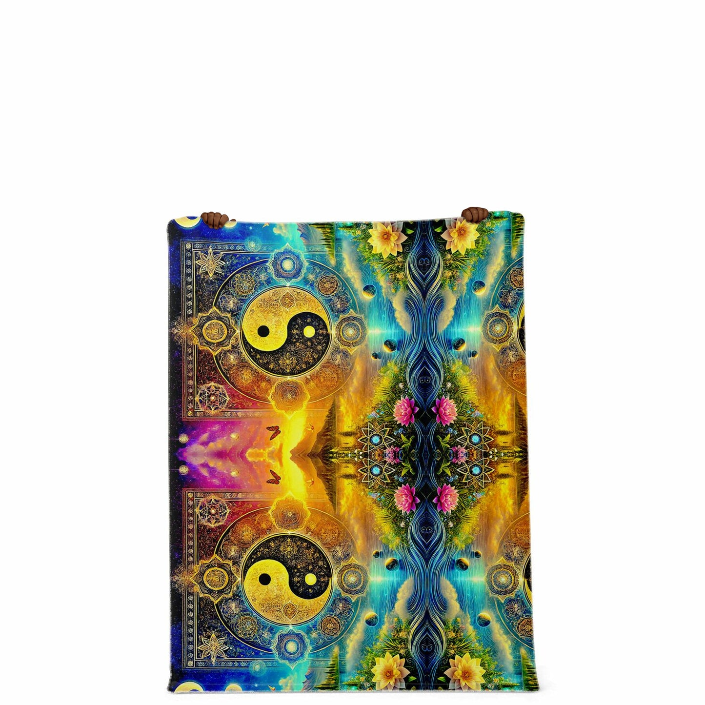 Harmony of Yin & Yang – Premium Microfleece Blanket (All-Over Print)